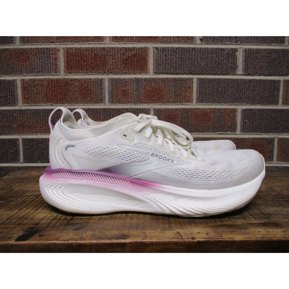 Brooks Womens Adrenaline GTS 25 White 1204431B128 Running Sneakers Shoes 10 B